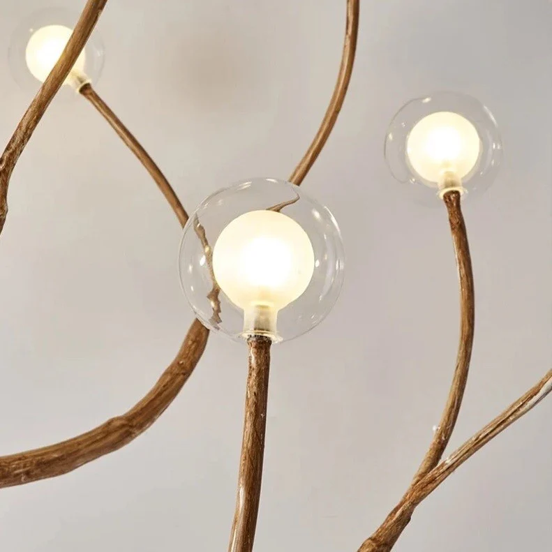 Lustre branche d’arbre orné de boules de verre - Image 12