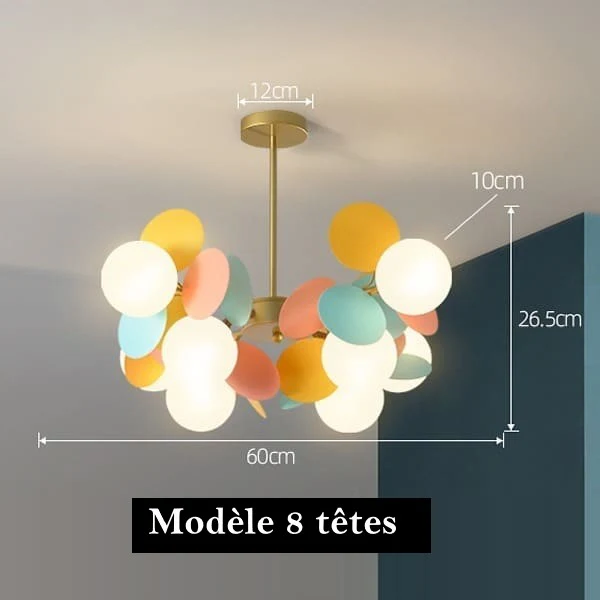 Lustre Artistique en cuivre doré - Design fleuri - Image 4