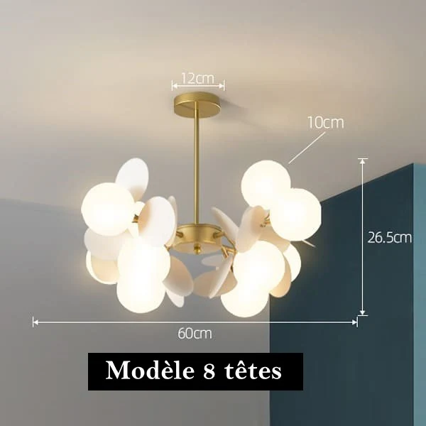 Lustre Artistique en cuivre doré - Design fleuri - Image 5