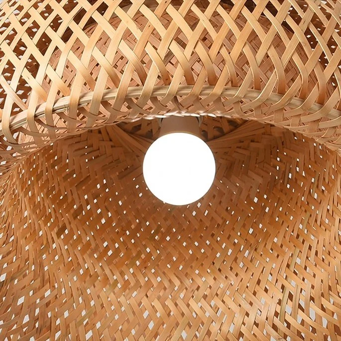 Plafonnier/ Suspension en bambou naturel au design minimaliste et moderne - Image 5