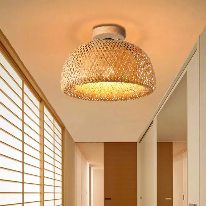 Plafonnier/ Suspension en bambou naturel au design minimaliste et moderne - Image 8
